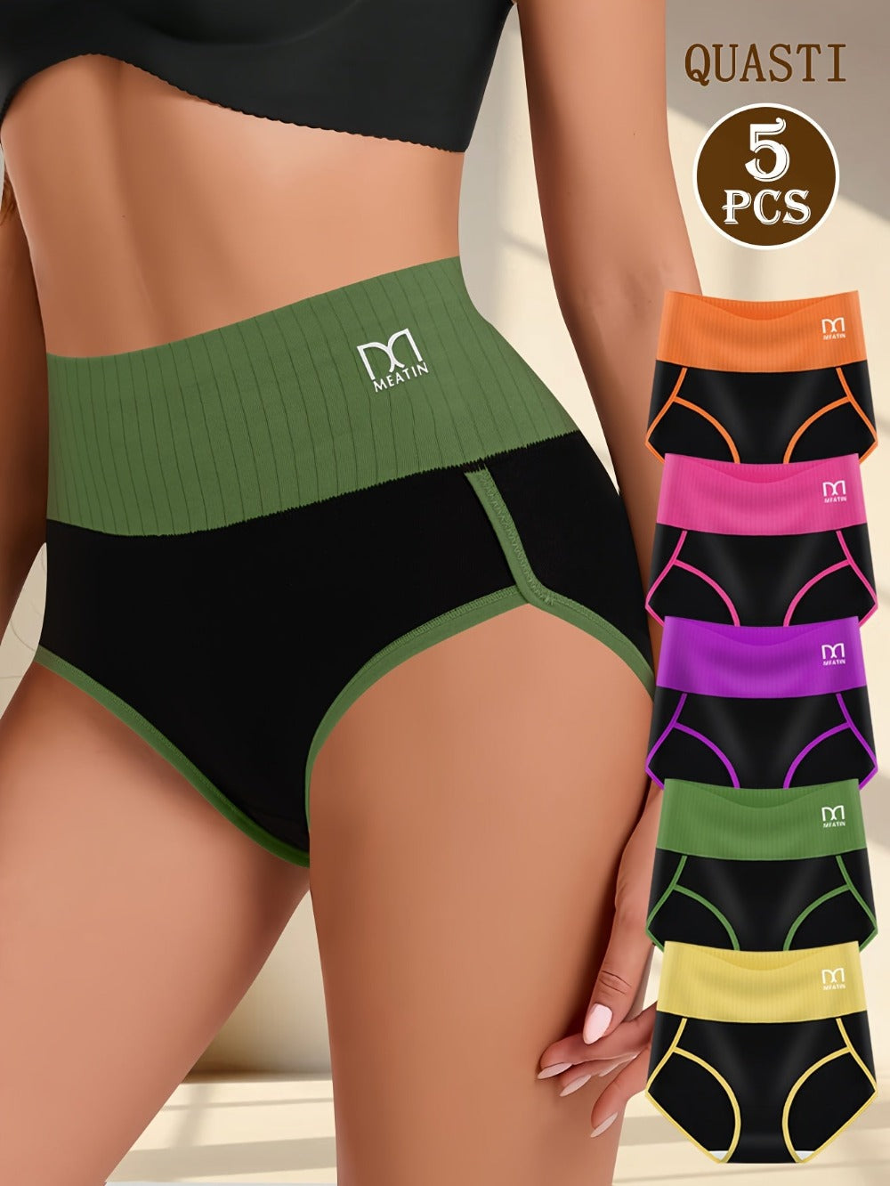 5-Pack Women's High-Waist Shapewear Briefs - Firm Tummy-Control Smoothing