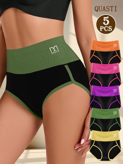5-Pack Women's High-Waist Shapewear Briefs - Firm Tummy-Control Smoothing
