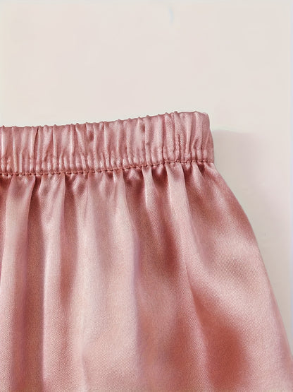 Women's Champagne Satin Short-Sleeve Pants - product view 29
