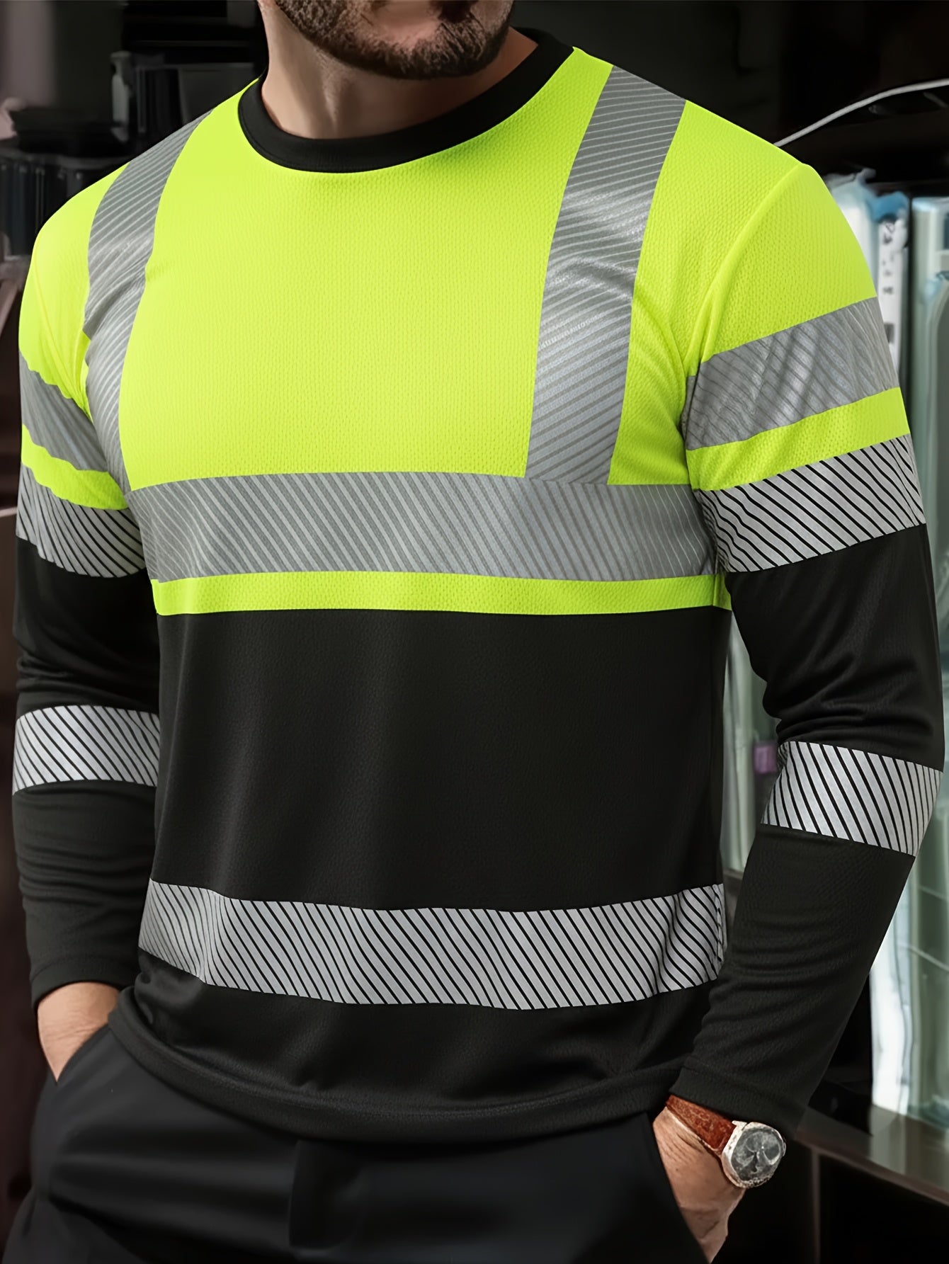 3pcs Men's 3D -Over Print Long-Sleeve T-Shirts - Lightweight Breathable Round-Neck Casual & Layering Shirts, Machine-Washable Durable Fabric Suitable for Outdoor Sports & Casual Attire - 3-Top Bundle