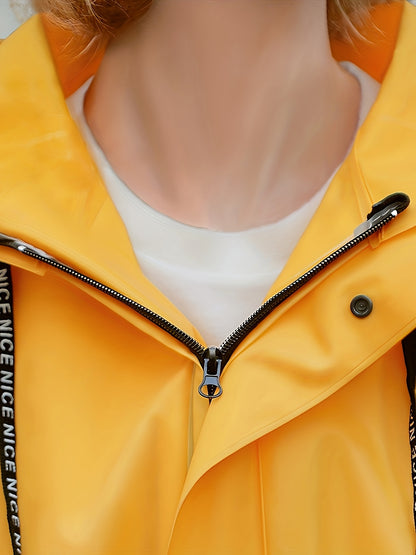 Adult Long Raincoat with High Quality, Breathable, Lightweight, And Stylish Design, Featuring A Hooded Style, Ideal for Outdoor Activities In Rainy Weather, Unisex
