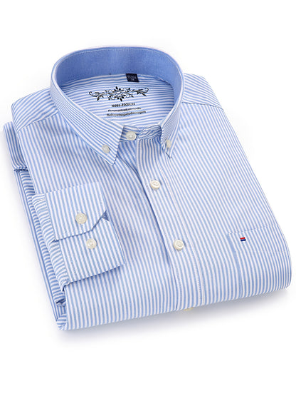 Men'S Long Sleeve Shirt with Classic Stripes, Ideal for Business Formal Events, Perfect Gift for Him