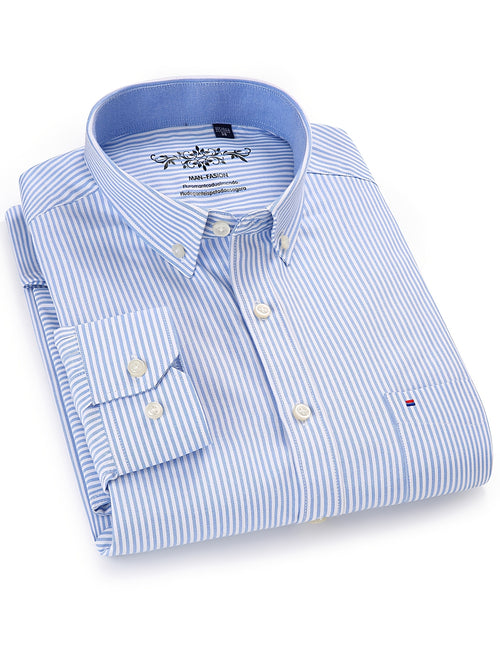 Men'S Long Sleeve Shirt with Classic Stripes, Ideal for Business Formal Events, Perfect Gift for Him