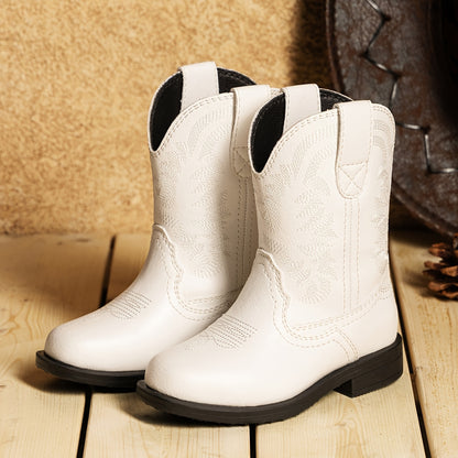 DREAM PAIRS KIDS Offers Cowboy Boots for Toddlers, Suitable for Both Boys And Girls, Featuring a Western Style with a Square Toe And Mid-Calf Design