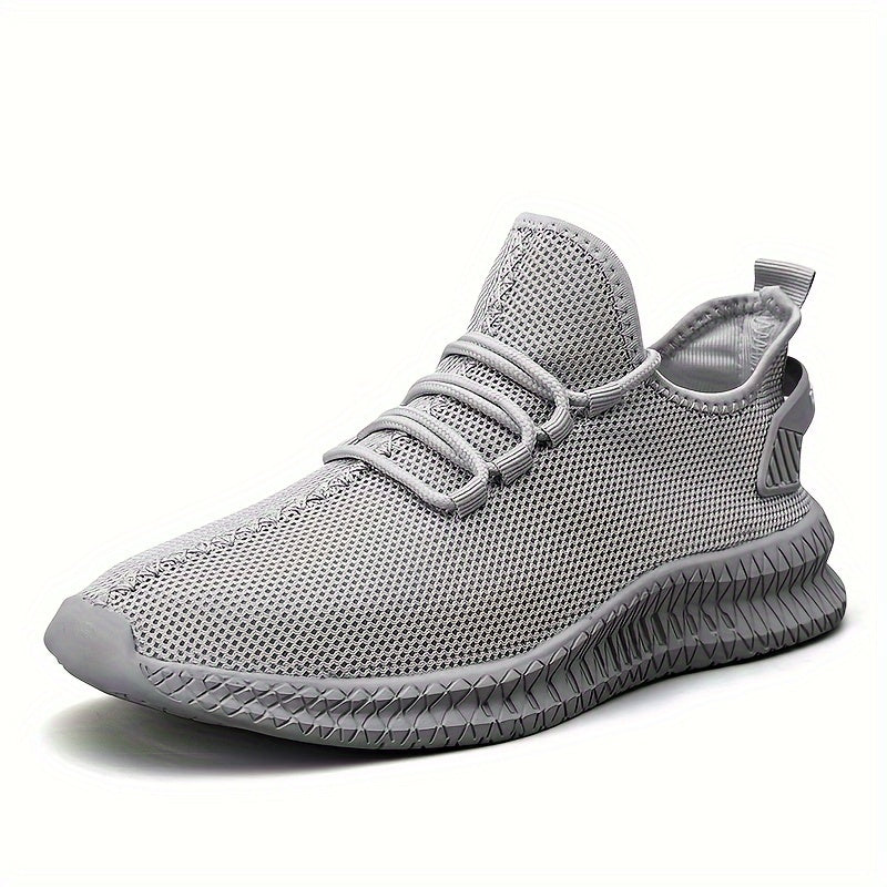 Men's Lightweight Low Top Sports Shoes - Solid Color, Rubber Sole, Fabric Upper & Insole | Breathable & Comfortable | Versatile Casual Design