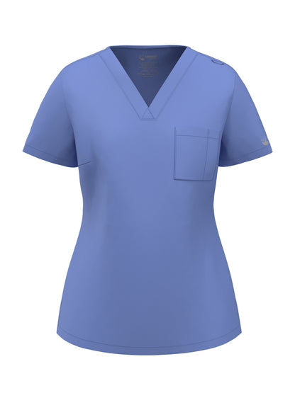 Women's Scrub Pants Set, Elastic Breathable Polyester Spandex Blend, V-Neck Short Sleeve with Pocket, Solid Color, for Work