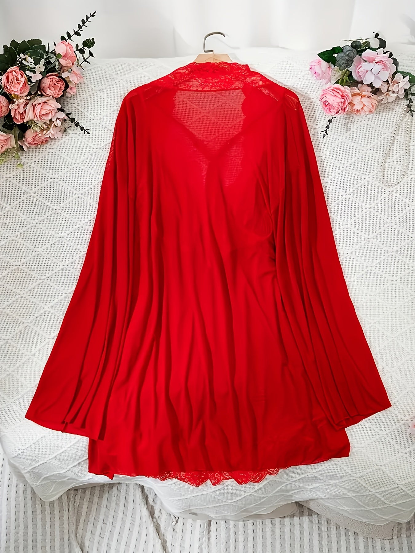 Sexy Red Sling Gown Set