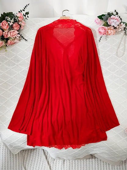 Sexy Red Sling Gown Set