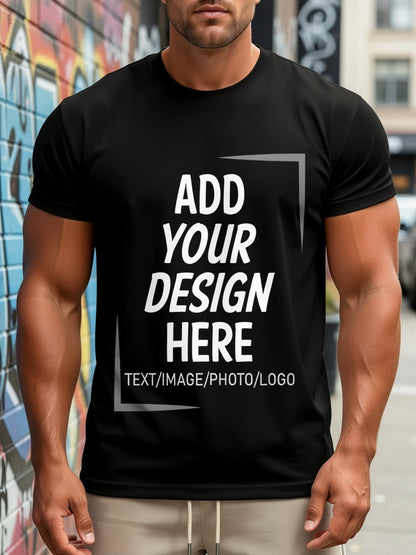 Personalized Customized Men's T-Shirts | Support for Photo, Text And Logo Personal Printing | Pure Cotton Short-sleeved Printed Shirts | New Year Gifts/ Family Gatherings/ Valentine's Day Outfits