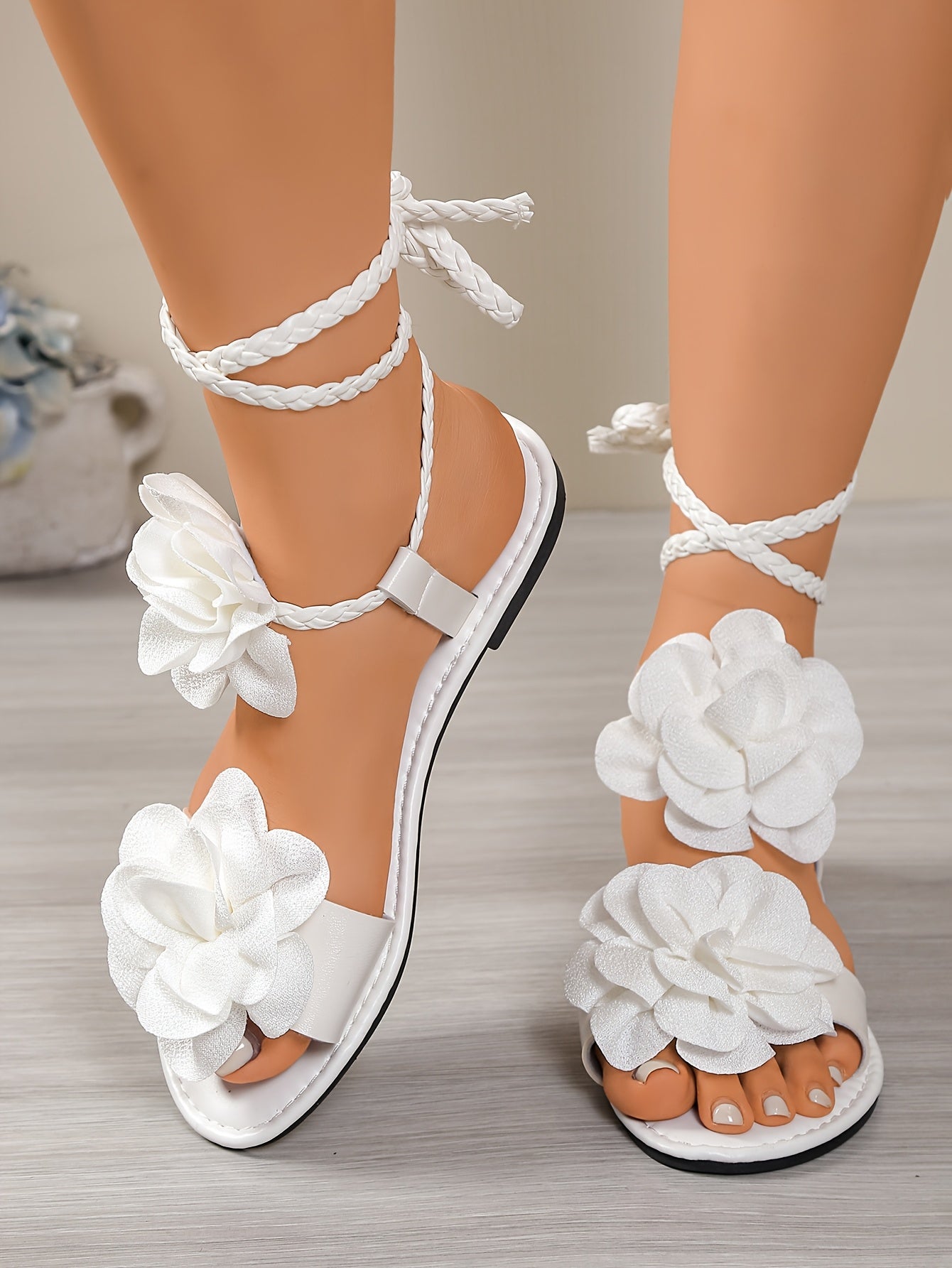 Introducing The Latest Women'S Woven Rope Sandals, Featuring a Chic Bohemian Design with Vibrant Floral Prints, Perfect for Parties, Work, And Casual Getaways., Women Shoes