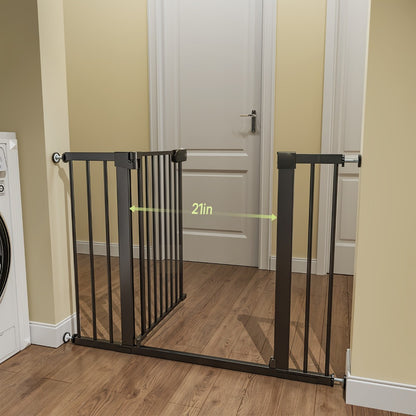 Adjustable Metal Gate - 27-43 Inch Width - Adjustable-width metal barrier in black or white