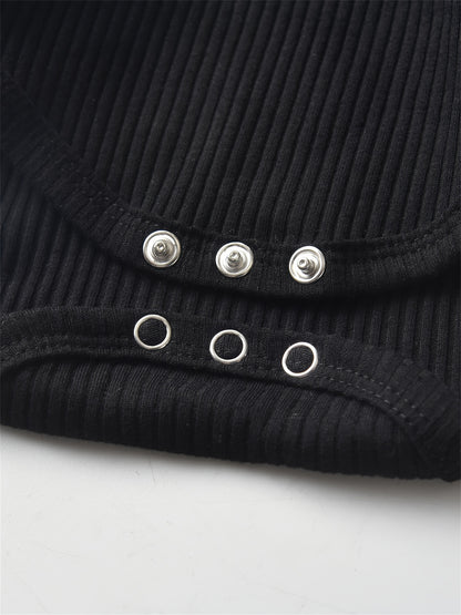 Kukitty Newborn Baby Boys Girls Clothes Unisex Long Sleeve Solid Color Ribbed Bodysuit And Pants Outfits Set, for Outdoor