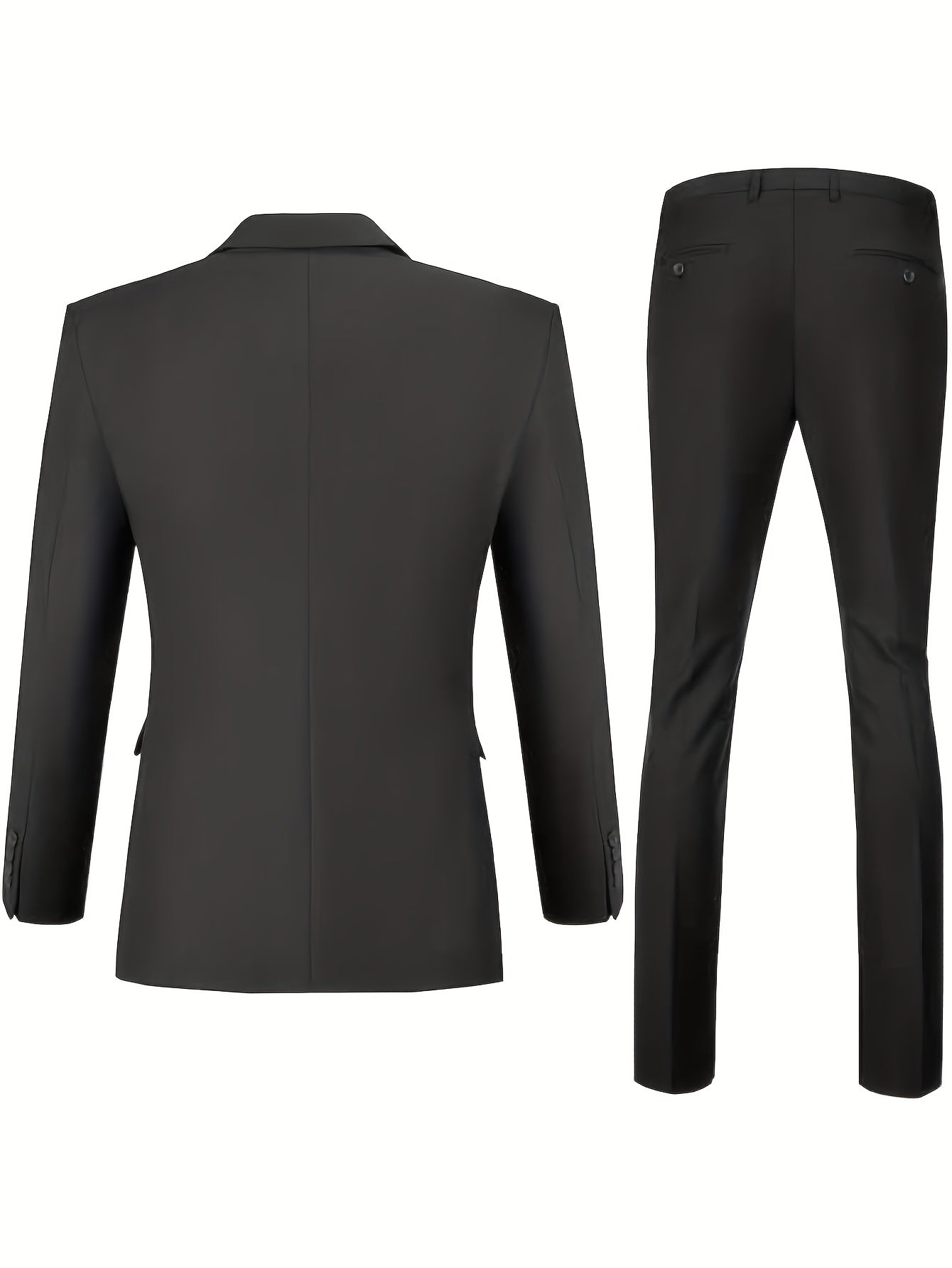 Men's Suits for Men, Trajes Para Hombres Elegantes - Solid Color Serge Blazer Pants Set, Slim Fit Modern Men's 2pcs Suit for Business, Formal & Graduation Events