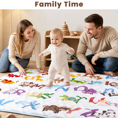 Baby Play Mat, 50x50 Playpen Mat with Super Soft Touch, Activity Mat with Upgraded Anti-Slip Bottom, Machine Washable Crawling Mat for Floor & Picnic