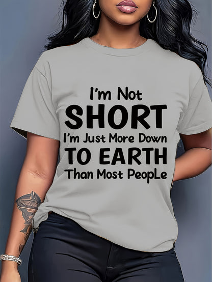 1pc Ladies Printed Pattern T-shirt, Funny Printed Short Sleeve, Lightweight and Plaid for Casual Wear, Casual Casual Wear| Playful Design