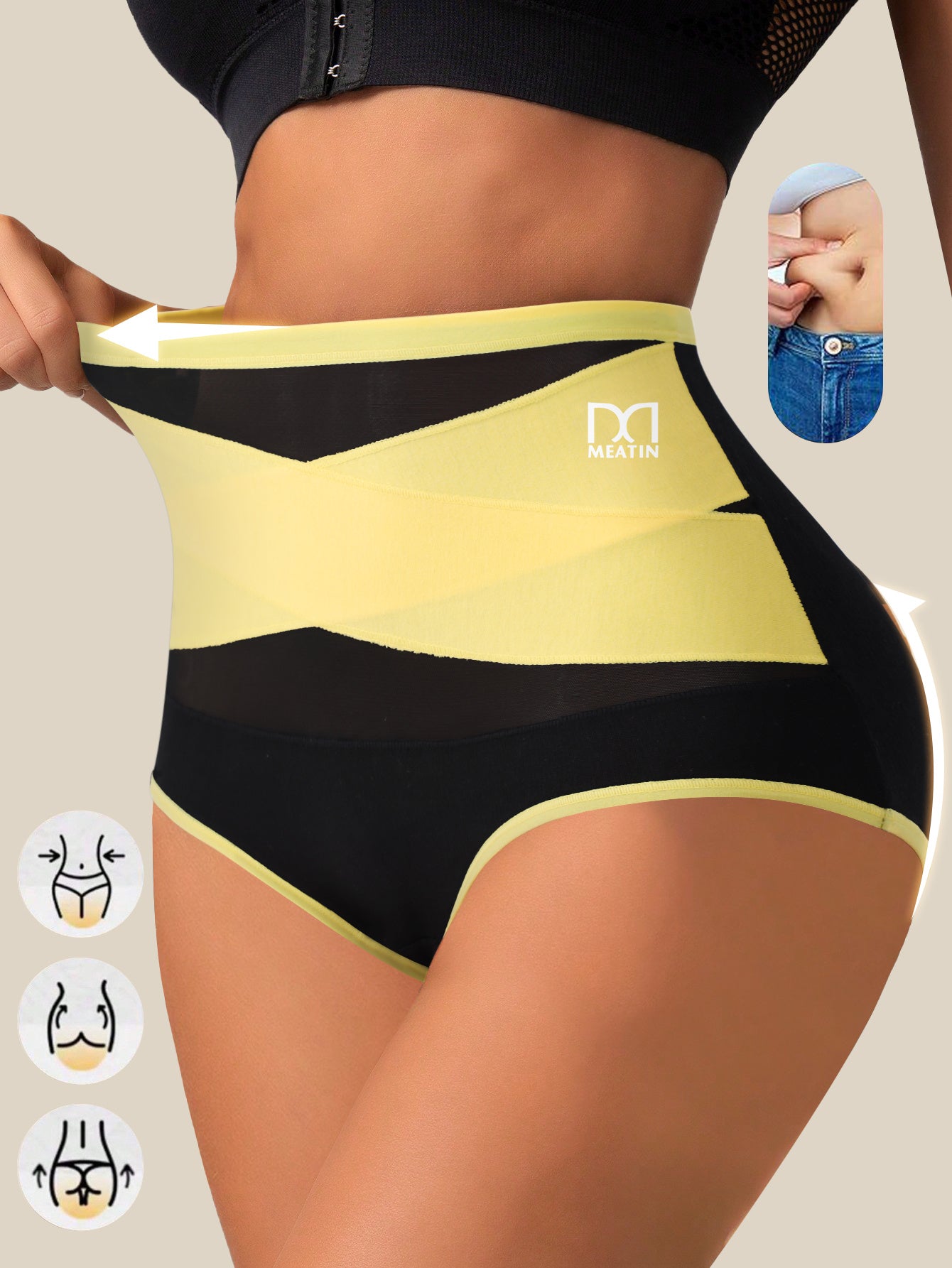 Women's Mixed Color High-Waist Shorts - product view 11