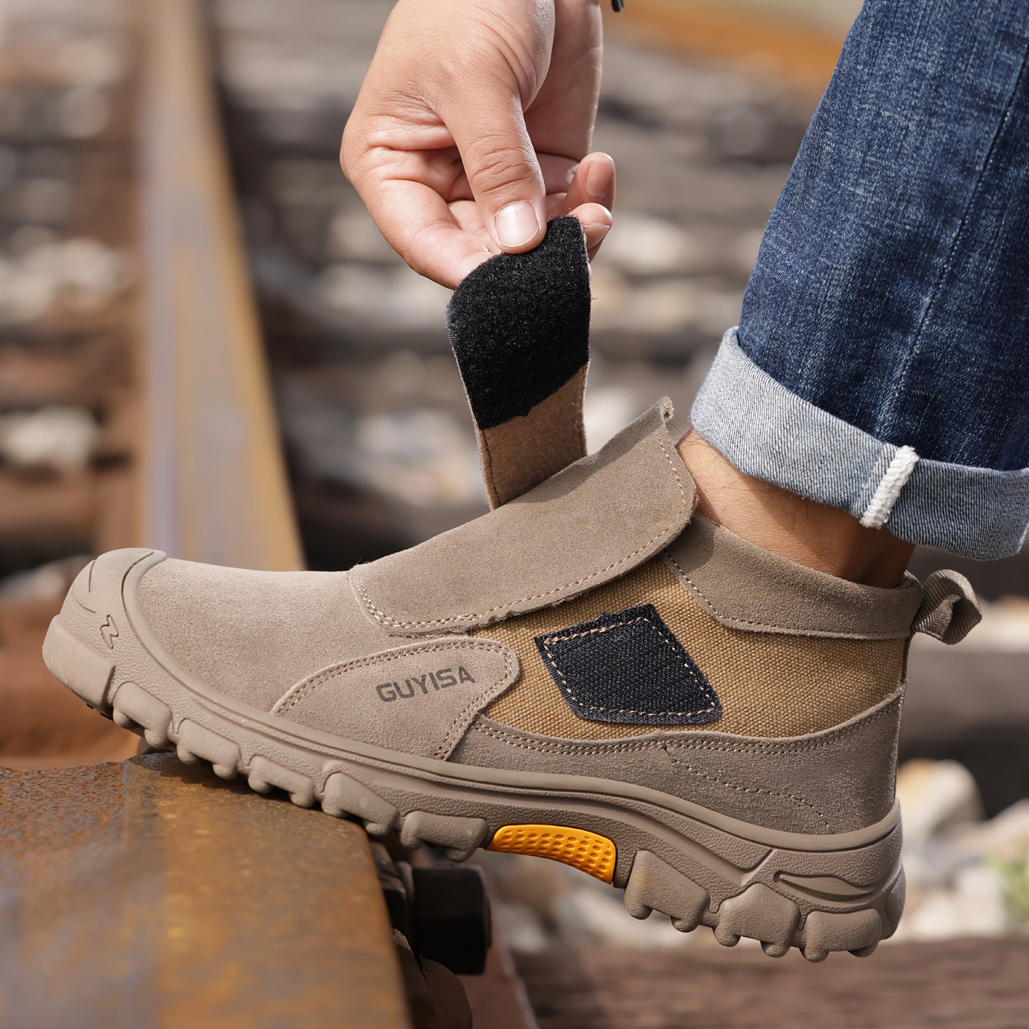 Men's Safety Shoes Anti-smashing/Stabbing-proof Steel Toe Steel Plate High Temperature  Sparkproof All Season Professional Welding Safety Shoes