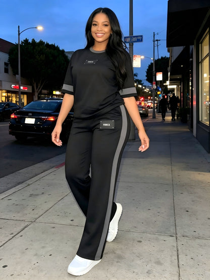 Women's Slate Grey High-Waist Slim-Fit Wide-Leg Pants - product view 33
