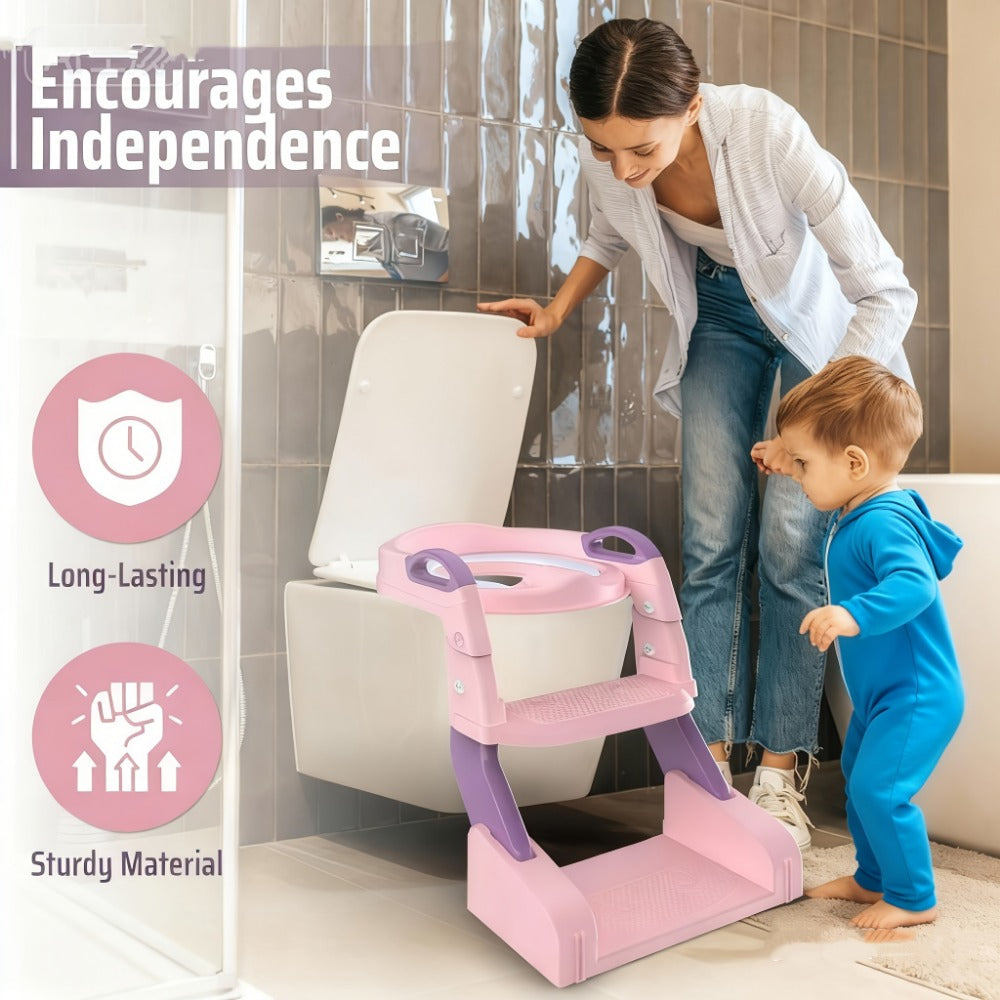 Potty Training Seat - Foldable Adjustable Toilet Step