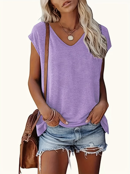 [3pcs V-Neck Vests] 3pcs Solid-Color V-Neck Vests, Casual Vests for Spring And Summer, Women's Wear