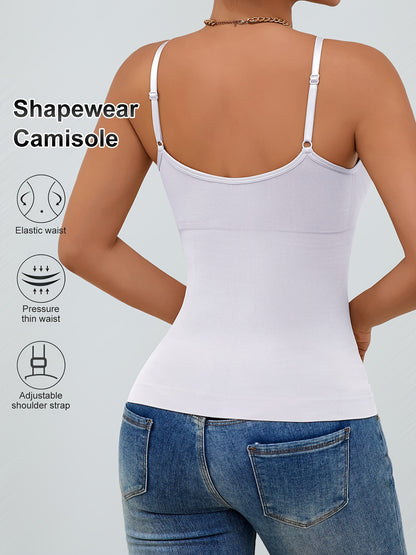 2pcs Women'S Waist Cinching Tank Top, Tight Fitting Waist Cinching Body Shaping Sleeveless Top With Adjustable Shoulder Straps, Body Shaping Tank Top