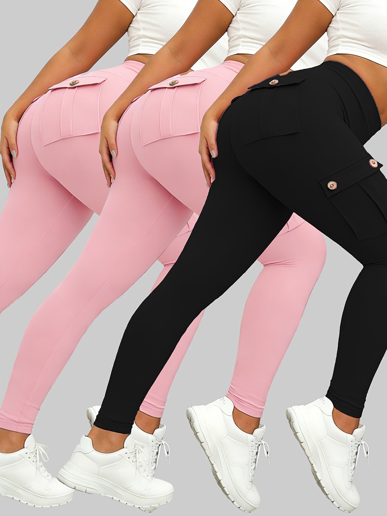Plus Size - 3-Pack Of Large Size Big Pocket Pants | Various Colors