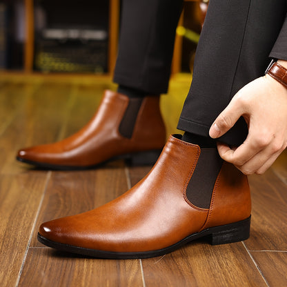 2207-1 Men'S Fashion Chelsea Boots, Non-Slip Side Zipper Ankle Boots, Suitable for Outdoor Walking, Spring And Autumn
