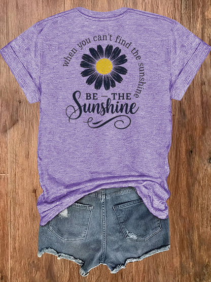 Women'S Casual Sports T-Shirt | Lightweight & Breathable European Summer Round-Neck Tee With Uplifting 'Be The Sunshine' Print - Ideal For Spring/Summer And Perfect For Various Occasions