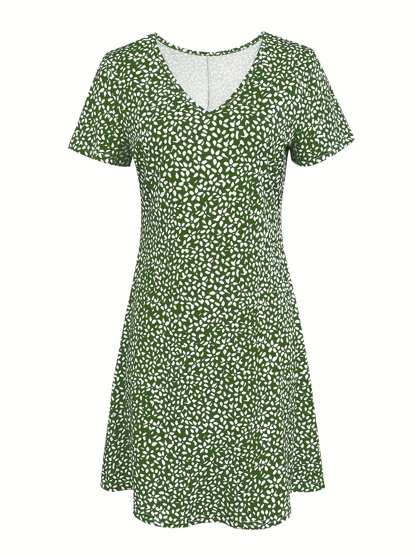 Women's Spring And Summer Printed Mom Style Casual Vacation Beach Versatile Dress