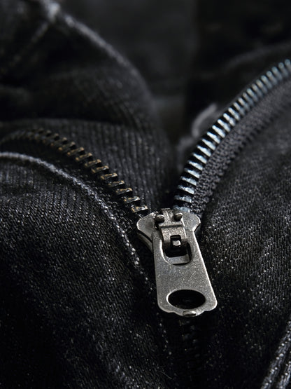 Men'S Black Distressed Denim Pants