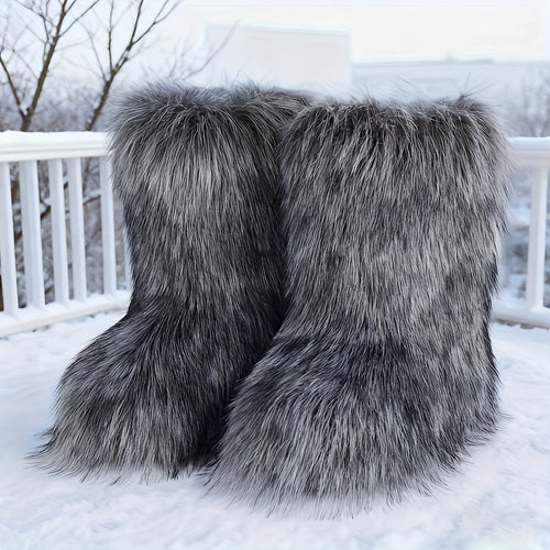 Women'S Fashion Boots: Fluffy, Trendy, Warm, Fluffy Mid-Calf Winter Boots, Stylish, Unique, Cute, Halloween And Christmas Gifts