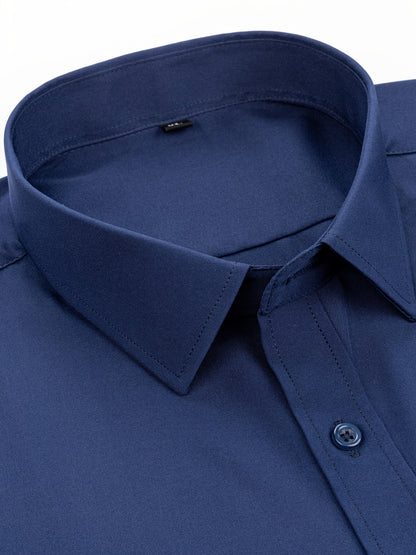 Men'S Long-Sleeve Button-Up Shirt Suitable for Semi-Formal Occasions in Spring And Summer Business Settings