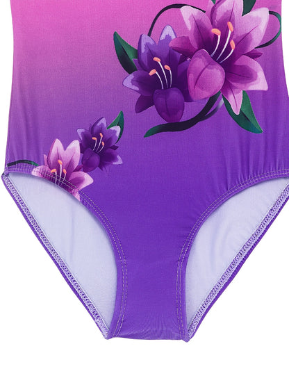 Girls' Gymnastics Bodysuit Set, Shiny Ballet Dance Outfit with Three Pieces Including Sparkling Shorts And a Headpiece.