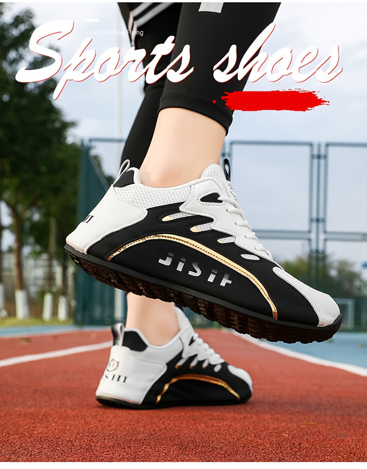 1 Pair Men's Low-Top Training Shoes - Breathable PU/ Fabric Upper, All-Season Comfort for Walking, Running, Travel Casual Wear, Comfy Shoes, Sleek Sporty Design, Modern Athletic, Lightweight Construction, Walking Sneakers, Fitness Enthusiasts