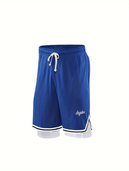1pc Of Sports Basketball Shorts, Loose And Comfortable, Sweat Wicking And Breathable, Outdoor Running Lined with Stretch Cloth Quick-drying Training Pants