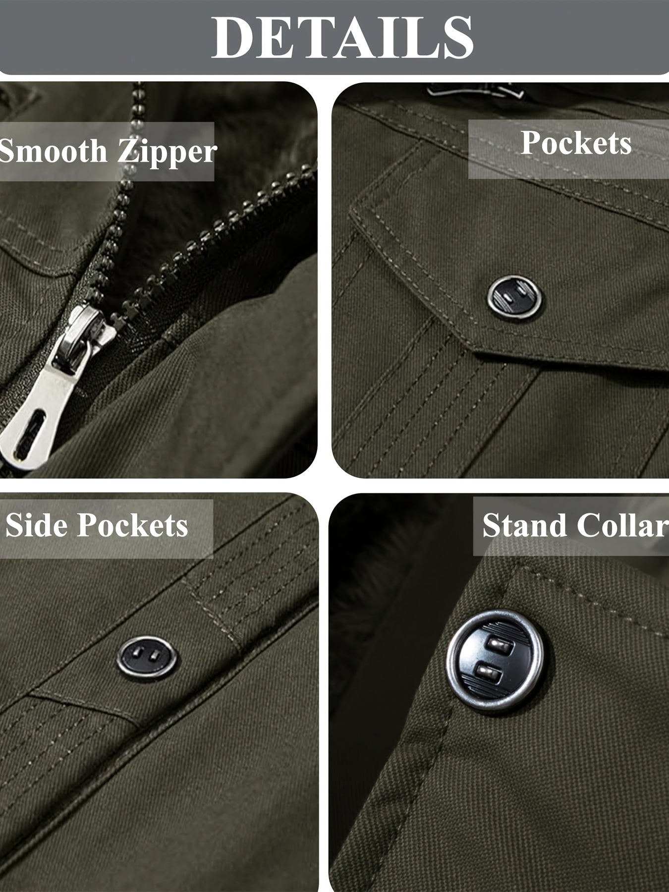Men's Black Cotton Cargo Jacket - product view 30