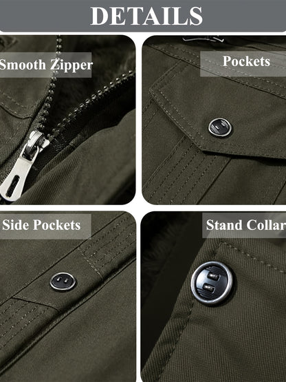Men's Black Cotton Cargo Jacket - product view 30