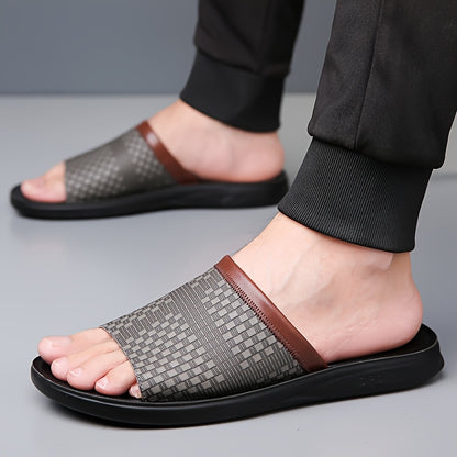Men's Summer & Year-Round Lightweight Breathable Slippers - Indoor/Outdoor Non-Slip Shower Sandals with Sole & Upper - All-Terrain Casual House for Bathroom,, - Comfortable Slip-On Design