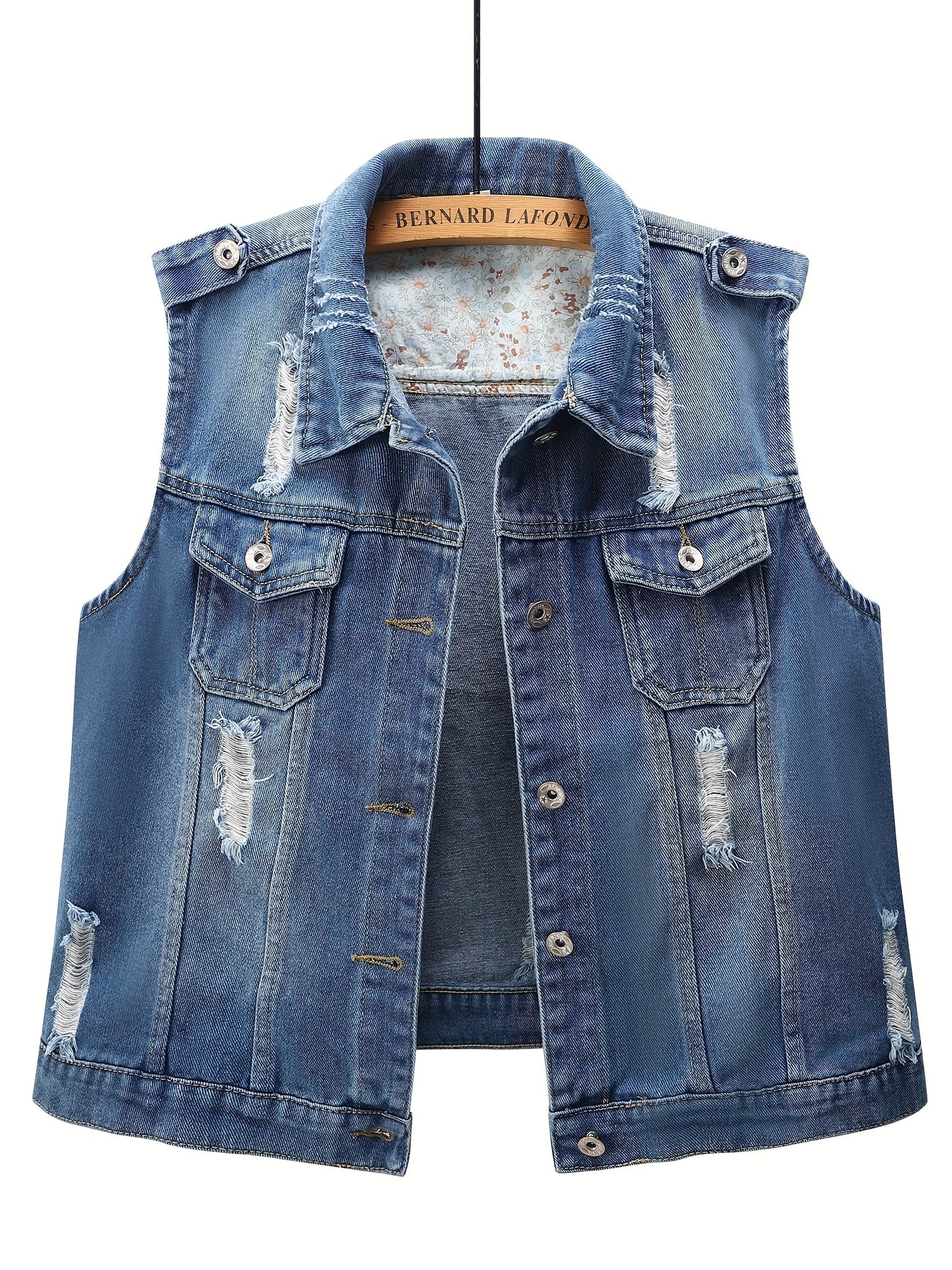 Oversized Women'S Denim Vest, Casual Jacket for Spring And Autumn Seasons