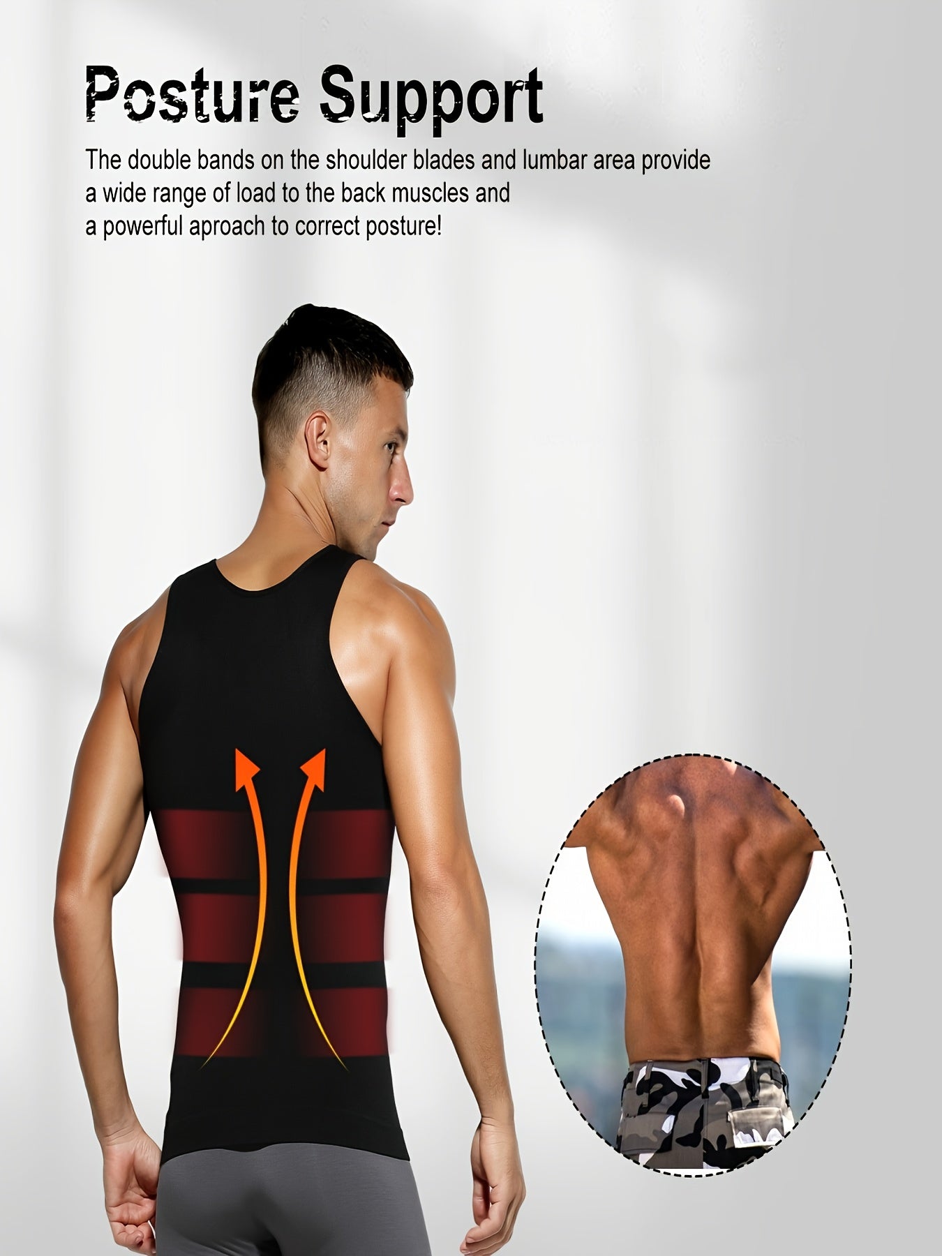5-Pack Men'S Compression Shirts - Tummy Control Waist Trainer Vest, Sleeveless Body Shaper with Neoprene Filler, Medium Stretch Athletic Base Layer for Workout & Casual Wear, Ruched Design for Enhanced Support, All-Season Slimming Shapewear, Waist Trainer