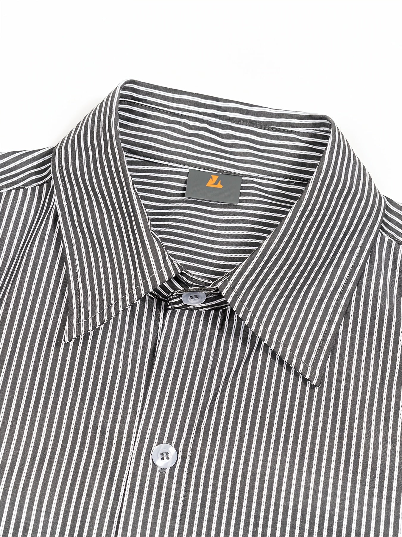 Unisex Casual Striped Shirt - Oversized, Loose Fit, Short Sleeve with Chest Patch Pocket | Lightweight Polyester Fabric | Perfect for Everyday, Beach, Party & Streetwear | Casual Attire | Chic Casual Style | Nontransparent Fabric