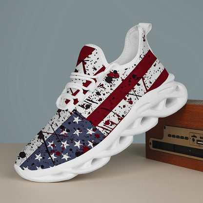 Men'S Casual Sports Shoes, Featuring a US Flag Print Design, Are Trendy And Stylish, Lightweight, And Comfortable. They Are Perfect for Outdoor Street Sports As Well As Daily Wear