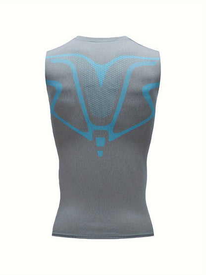 Set of 3 Men'S Athletic Compression Tank Tops, Sleeveless Shirts for Basketball, American-Style Training Vests Designed for Moisture-Wicking And Quick-Drying, Ideal for Sports And Outdoor Activities