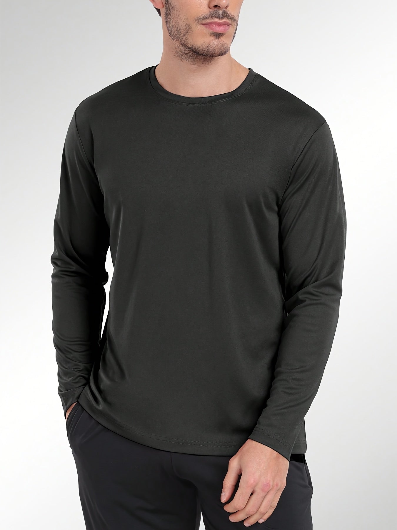 5-pack Men's Quick-drying Breathable Long-sleeve Sports T-shirts,, Suitable for Fitness, Commuting, Running, And Training