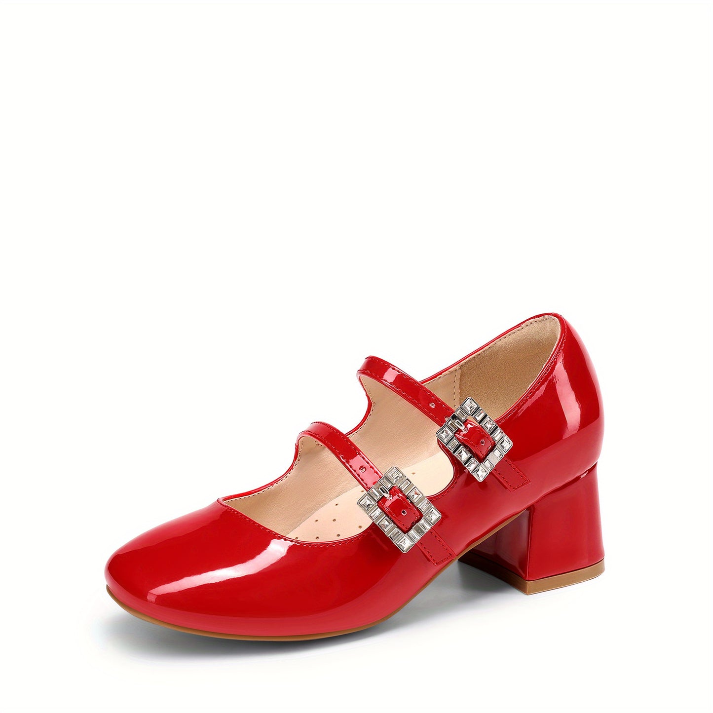 Dress Shoes Mary Jane Double Straps High Heel Wedding Party Princess Pumps for Little/Big Kids Churches, Graduation Ceremonies And Daily Wear