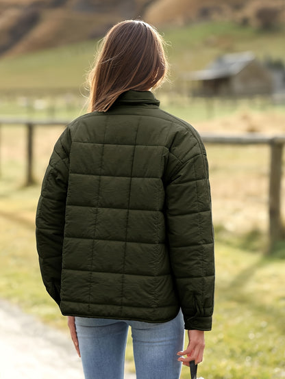 Buoniyk Women's Oversized Splice Quilted Lightweight Puffer Jacket Casual Padded Coat