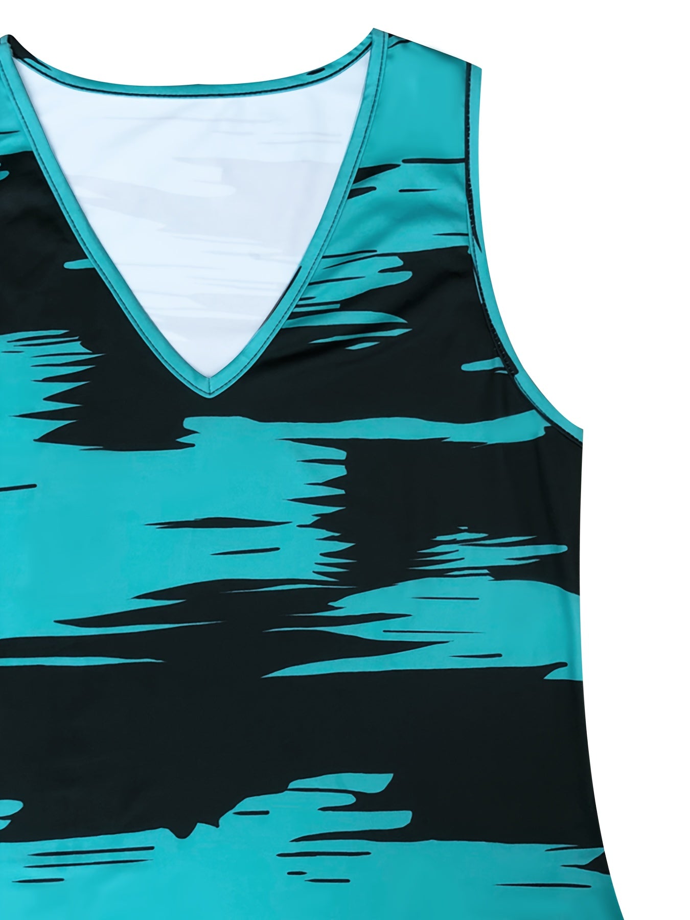 Set of a Sleeveless Tank Top with a V-Neck for Women And Fitted Shorts in a Solid Color