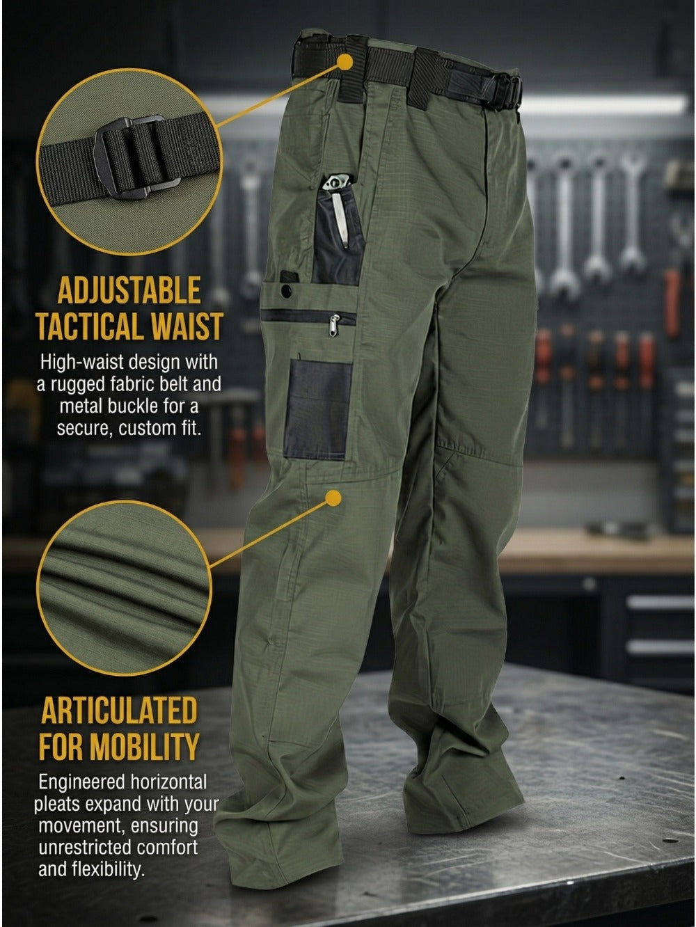 Men's Cargo Pants - Multi Pocket Workwear Style 874469