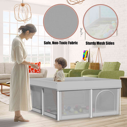 Foldable Baby Playpen 51"脳51", Baby Products, Infant Play, Portable Safe Baby Playpen, Lightweight, No Installation Needed, Indoor And Outdoor Baby Playpen, Gray, Halloween Party Gift