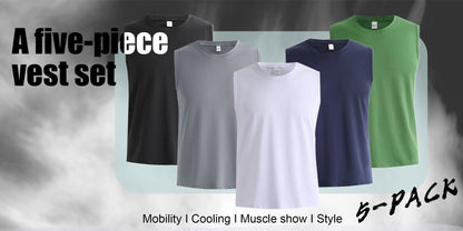 Men's Solid Color Tank Top - Crew Neck Sleeveless